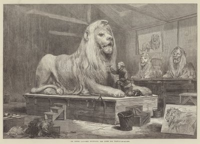 Sir Edwin Landseer modeluje lwy dla Trafalgar-Square autorstwa Arthur Hopkins