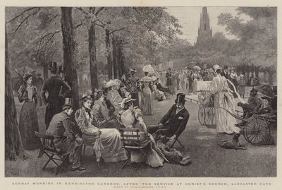 Niedzielny poranek w Kensington Gardens, po nabożeństwie w kościele Chrystusa, Lancaster Gate autorstwa Arthur Hopkins