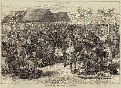 Wojna Ashantee, Rynek Główny, Zamek Cape Coast autorstwa Arthur Hopkins