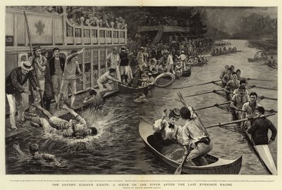 Oxford Summer Eights, scena na rzece po wyścigach ostatniego wieczoru autorstwa Arthur Hopkins