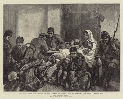 Wojna rosyjsko-turecka, otwarcie kampanii w Europie, rodziny migrujące z Ibraili, czekające na pociąg o północy autorstwa Arthur Hopkins