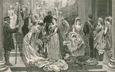 Pierwszy Salon Sezonu, u podnóża wielkich schodów w Pałacu Buckingham autorstwa Arthur Hopkins