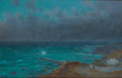 Bezpieczna przystań, Kornwalia (olej na pokładzie) autorstwa Arthur Hughes