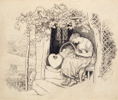 Przy kołysce, 1873 r. autorstwa Arthur Hughes