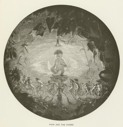 Puck i wróżki autorstwa Arthur Hughes