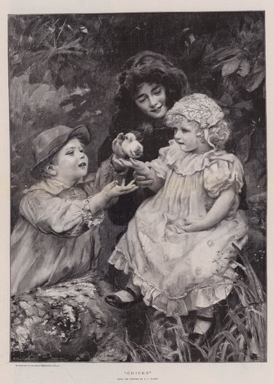 Pisklęta (grawerowanie) autorstwa Arthur John Elsley