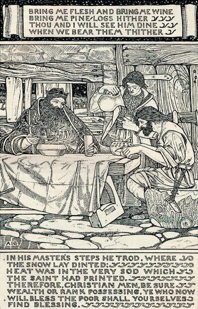 Dobry król Wacław, 1895 autorstwa Arthur Joseph Gaskin