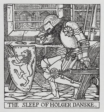 Hans Christian Andersen: Holger Danske (lito) autorstwa Arthur Joseph Gaskin
