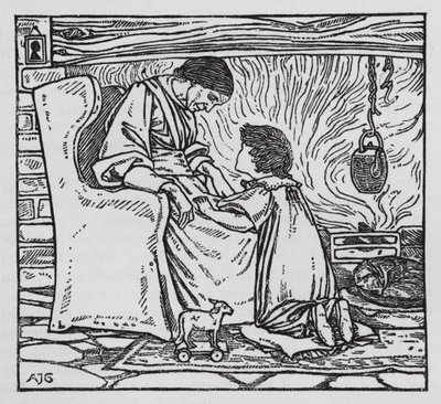Hans Christian Andersen: Dziewczyna, która nadepnęła na bochenek (lito) autorstwa Arthur Joseph Gaskin