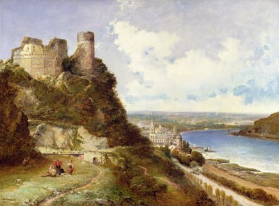 Zamek Oberwesel i Schonberg Rhine, Niemcy autorstwa Arthur Joseph Meadows