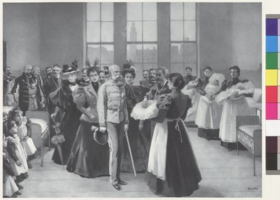 Cesarz Franciszek Józef ze świtą autorstwa Arthur Lajos Halmi
