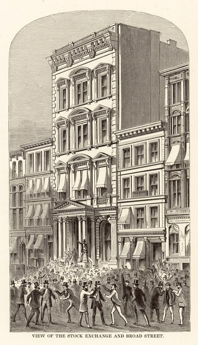 Widok na Giełdę Papierów Wartościowych i Broad Street autorstwa Arthur Lumley