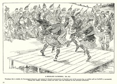 A Highland Gathering (litografia) autorstwa Arthur Moreland