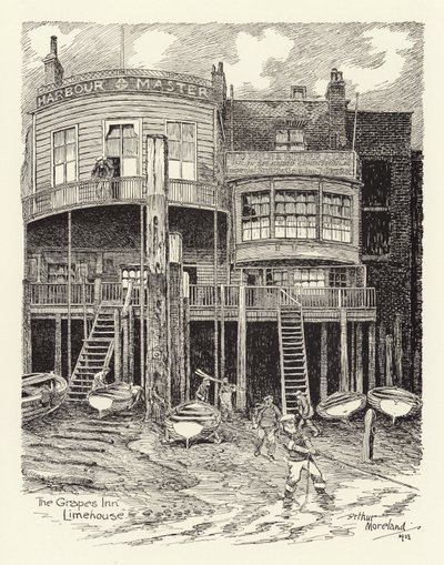 The Grapes Inn, Limehouse (litografia) autorstwa Arthur Moreland