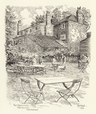 The Spaniards Tea Garden, Hampstead (litografia) autorstwa Arthur Moreland