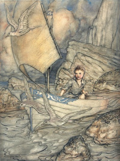 A Childs Future, ilustracja z The Springtide of Life: Poems of Childhood autorstwa Algernona Charlesa Swinburne