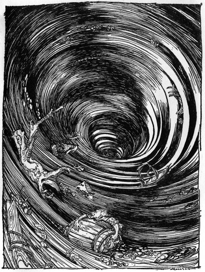 „Zejście w wir” Edgara Allana Poe autorstwa Arthur Rackham
