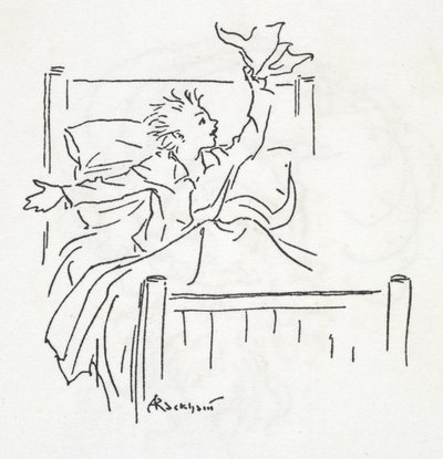 Chłopiec w łóżku autorstwa Arthur Rackham