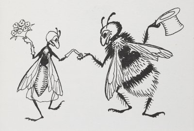 Mucha i pszczoła biorą ślub. autorstwa Arthur Rackham