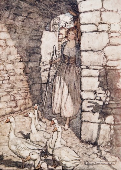 Niestety! Drogi Falado, tam wisisz .. , z Bajek braci Grimm, wyd. 1909 autorstwa Arthur Rackham