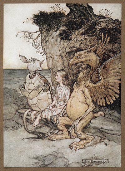 Alicja z Gryfem i Nibyżółwiem autorstwa Arthur Rackham