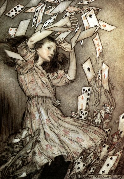 Przygody Alicji w Krainie Czarów (alias Alicja przez lustro) autorstwa Lewisa Carrolla, ilustracja Arthura Rackhama w 1907 r. autorstwa Arthur Rackham