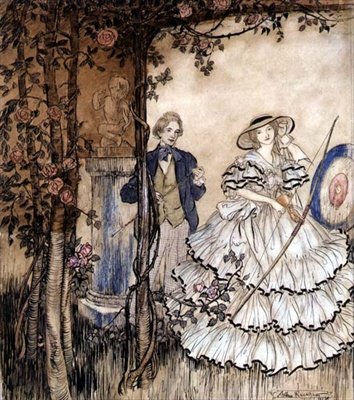 Łucznictwo (pióro i atrament, akwarela) autorstwa Arthur Rackham