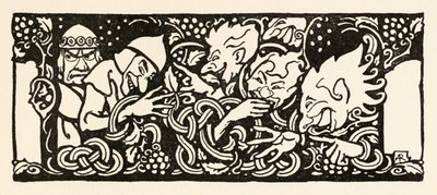 Becfola w swoim rydwanie z filmu Zaloty Becfola w irlandzkich bajkach Zobacz opis autorstwa Arthur Rackham