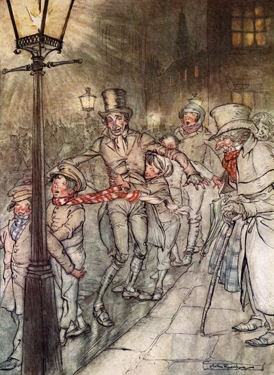 Kolęda wigilijna, Arthur Rackham autorstwa Arthur Rackham