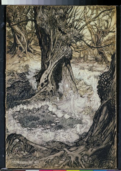 Przyjdź, teraz Roundel, 1908 autorstwa Arthur Rackham