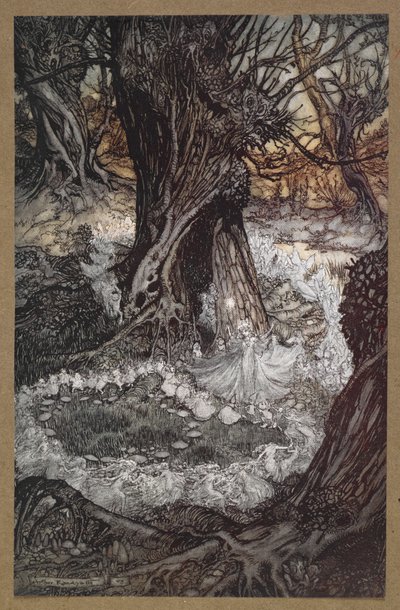 Chodź, teraz rondo”. Kadr z filmu „Sen nocy letniej”. autorstwa Arthur Rackham