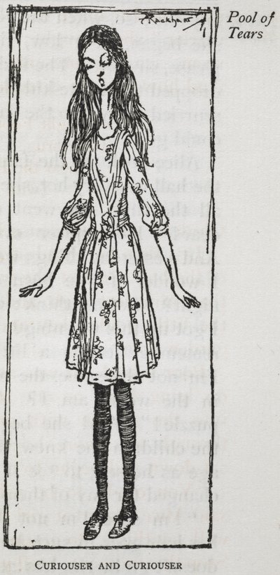 Curiouser and Curiouser” - Alicja po tym, jak zaczęła rosnąć autorstwa Arthur Rackham