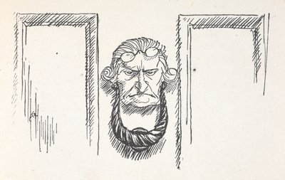 Kołatka do drzwi z twarzą Scrooge