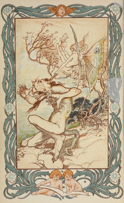 Strona tytułowa „Opowieści z Szekspira…” autorstwa Arthur Rackham