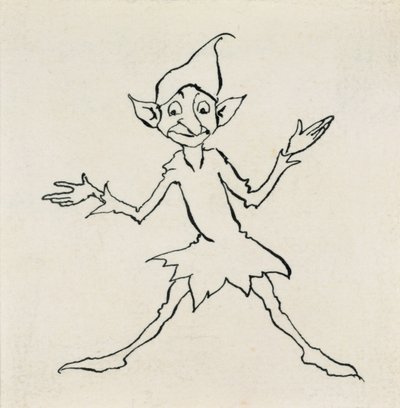 Dobry wieczór! powiedział Lukoje, ilustracja z baśni Hansa Christiana Andersensa, opublikowana w 1932 r. (pióro i atrament) autorstwa Arthur Rackham