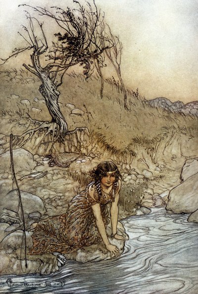 Hermia: Ilustracja Arthura RACKHAMA (1867-1939) do „Snu letniej nocy” Williama Szekspira autorstwa Arthur Rackham