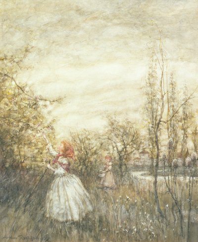 Wiciokrzew, 1905 (wc podwyższona bielą i zakończeniem na papierze) autorstwa Arthur Rackham