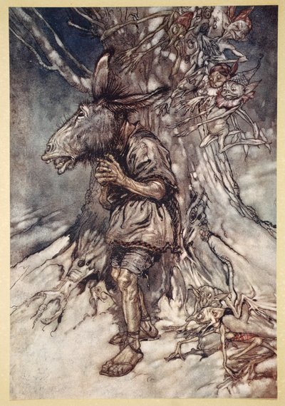 Zaśpiewam, aby usłyszeli, że się nie boję, ilustracja ze „Snu nocy letniej” Williama Szekspira, 1908 autorstwa Arthur Rackham