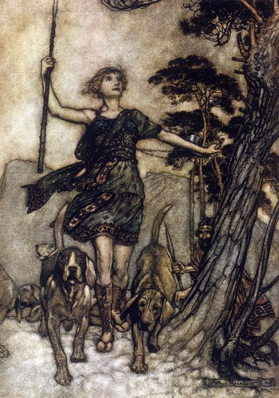 Ilustracja Arthura RACKHAMA (1867-1939) do „Snu letniej nocy” Williama Szekspira autorstwa Arthur Rackham