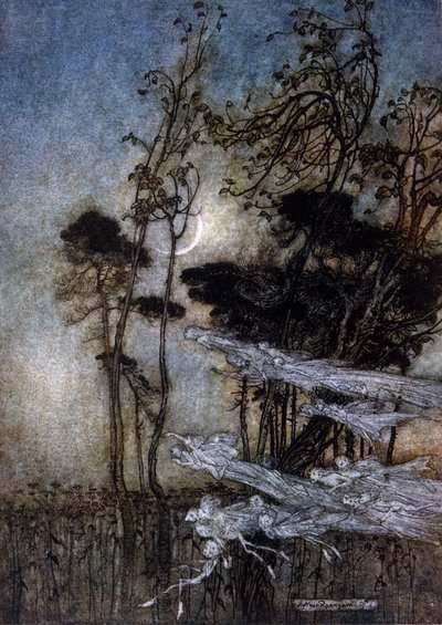 Ilustracja Arthura RACKHAMA (1867-1939) do „Snu letniej nocy” Williama Szekspira autorstwa Arthur Rackham