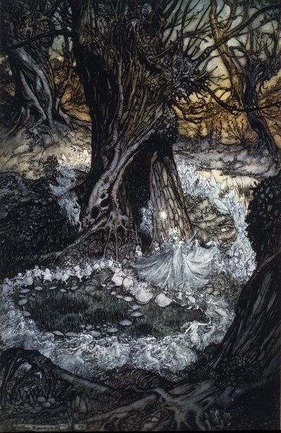 Ilustracja Arthura RACKHAMA (1867-1939) do „Snu letniej nocy” Williama Szekspira autorstwa Arthur Rackham