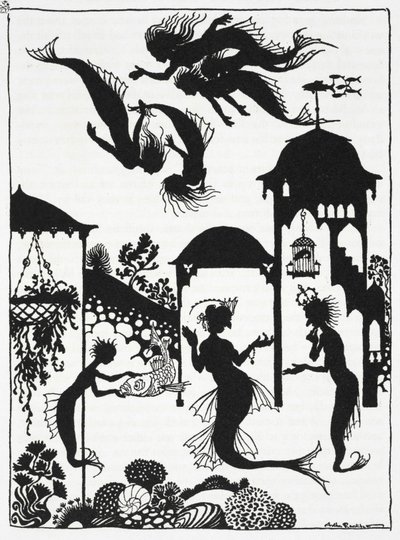Ilustracja do „Małej Syrenki”, Hansa Christiana Andersena (lito) autorstwa Arthur Rackham