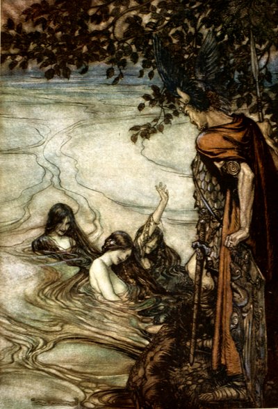 „Ilustracja z Zygfryda i Zmierzchu Bogów, 1924. autorstwa Arthur Rackham