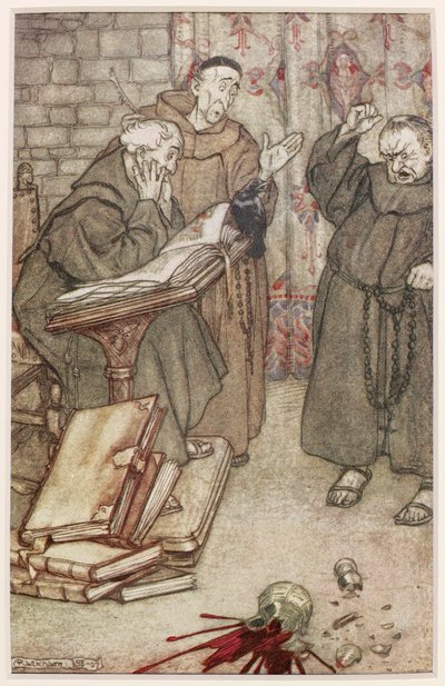 Ilustracja Kawki z Reims, 1907 autorstwa Arthur Rackham