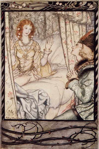 Czy to ty, mój książę? Czekałem na ciebie bardzo długo, z The Arthur Rackham Fairy Book, wyd. 1933 autorstwa Arthur Rackham