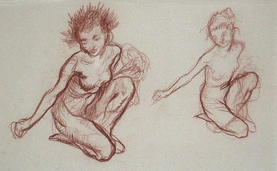 Klęczący Imp (sangwin na papierze) autorstwa Arthur Rackham