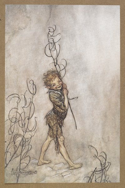 „Panie, co za głupcy ci śmiertelnicy!” Krążek do hokeja. Kadr z filmu „Sen nocy letniej”. autorstwa Arthur Rackham