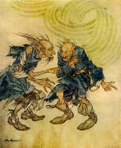 Rękopis znaleziony w butelce przez Edgara Allana Poe autorstwa Arthur Rackham