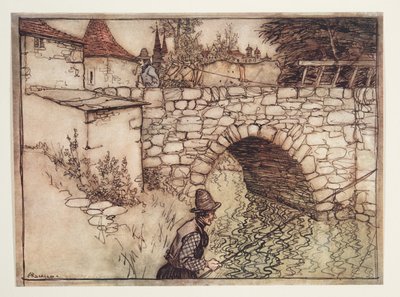 Pewnego razu biedny wieśniak imieniem Crabb niósł do miasta ładunek drewna ciągnięty przez dwa woły na sprzedaż z pubu The Fairy Tales of the Brothers Grimm. 1909 autorstwa Arthur Rackham