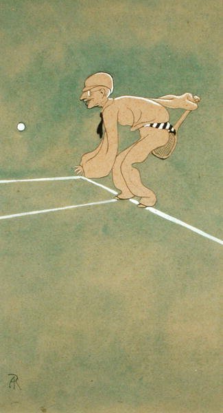 Sobota Play on the Base-line (pióro i tusz z akwarelą i farbą do ciała na papierze) autorstwa Arthur Rackham